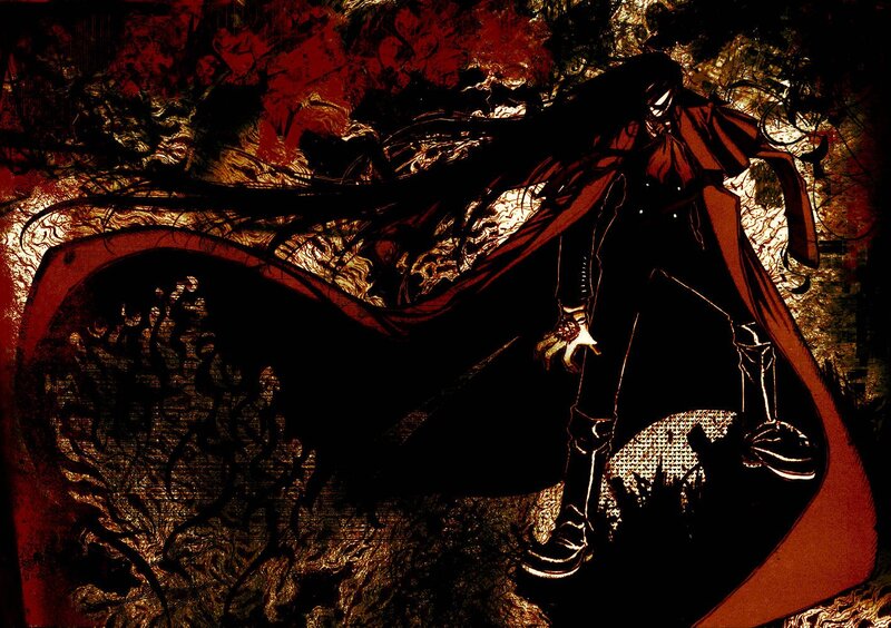 Anime Character in Red Cloak — Black