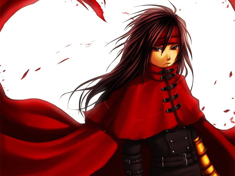 Anime Character in Red Cloak — Dramatic, Manga, Long Hair