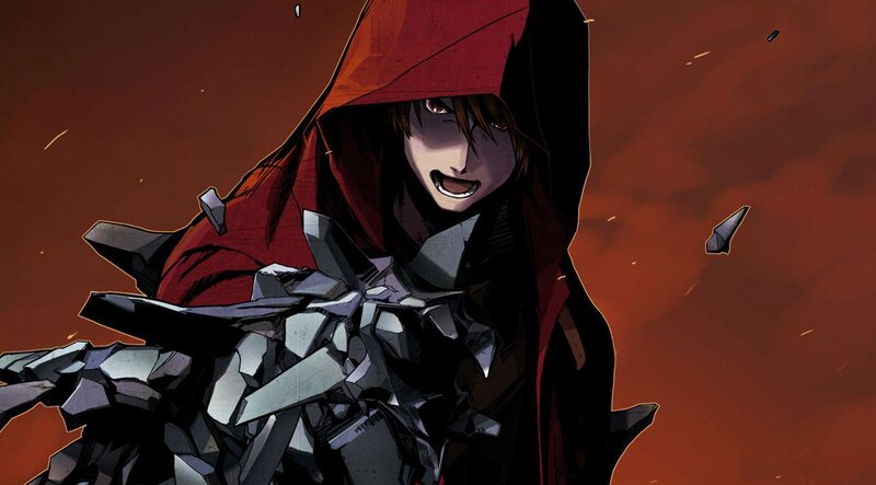 Anime Character in Red Cloak — Dramatic, Manga
