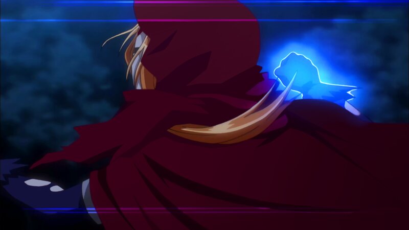 Anime Character in Red Cloak — Dramatic, Night