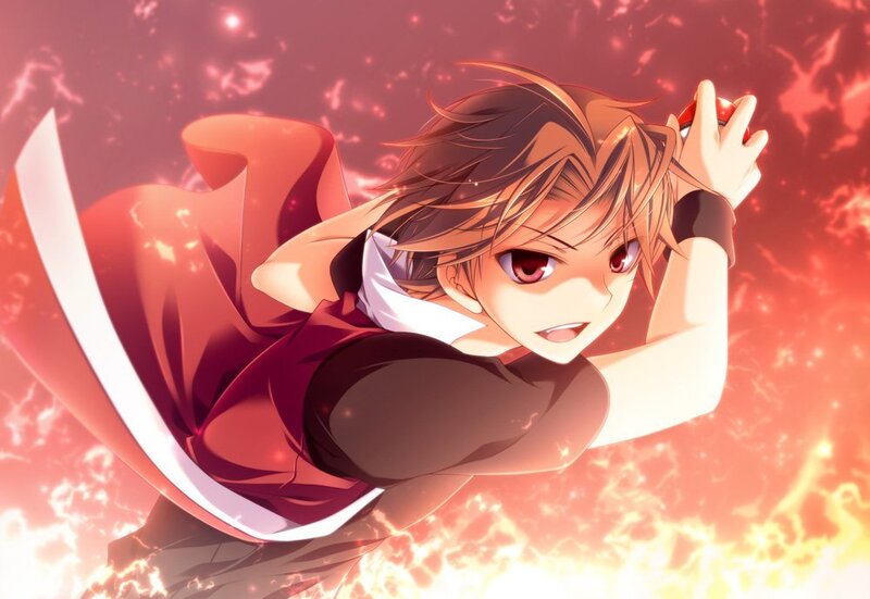 Anime Character in Red Cloak — Dramatic