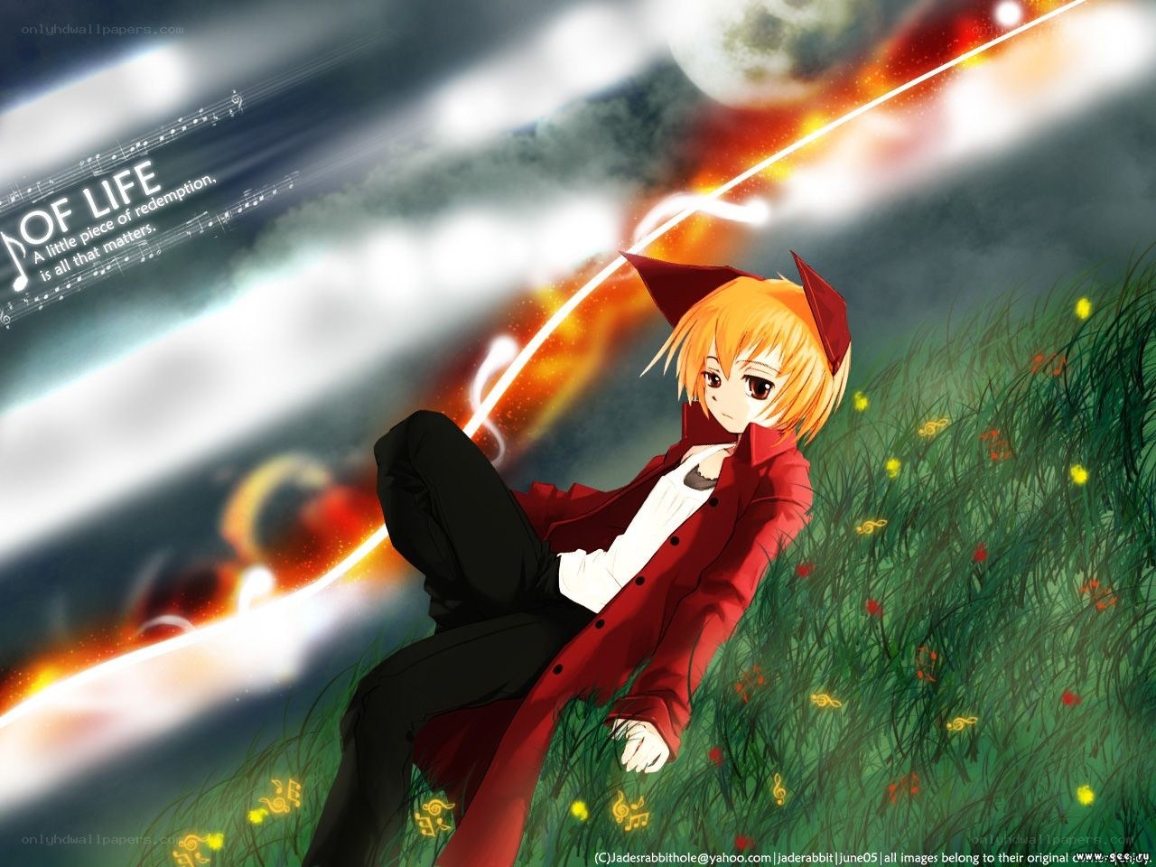 Anime character in red coat