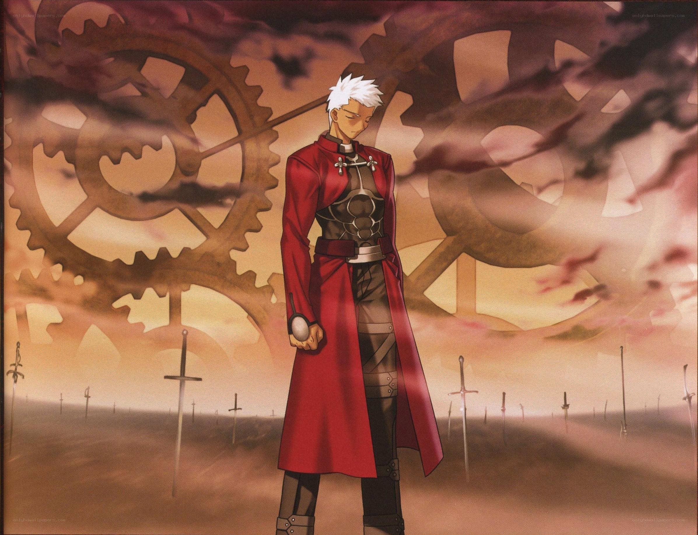 Anime character in red coat