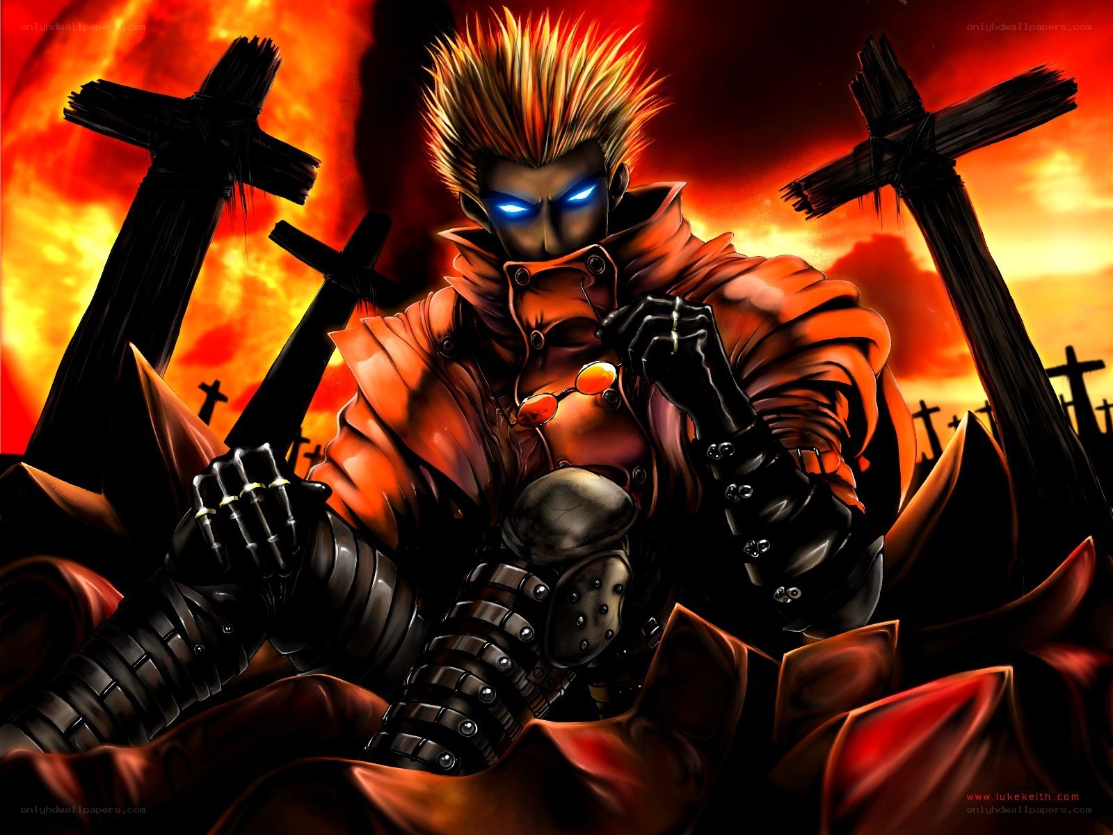 Anime character in red coat