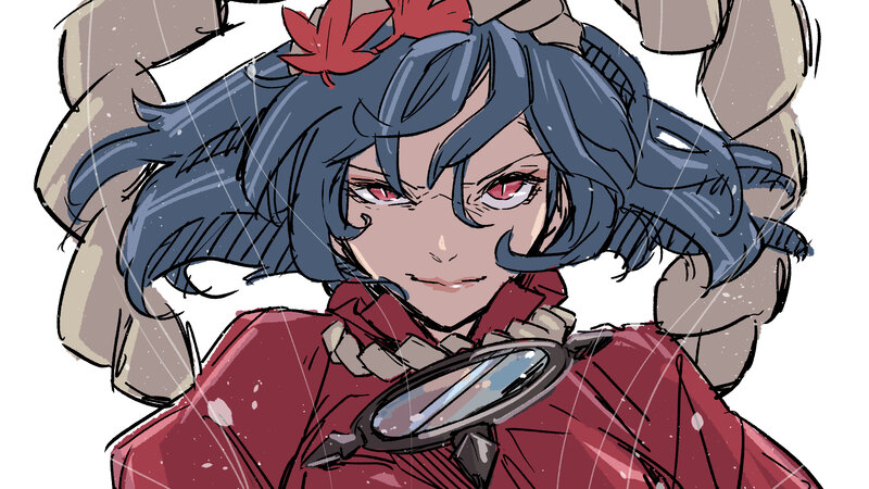 Anime Character in Red Coat — Dramatic, Autumn