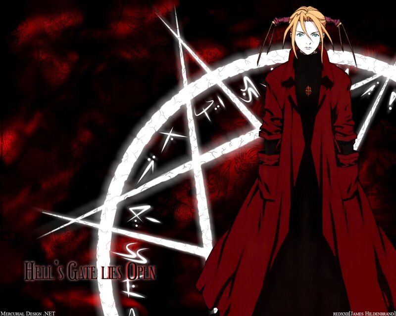 Anime Character in Red Coat — Dramatic, Pentagram