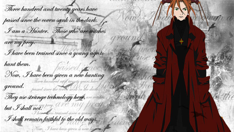 Anime Character in Red Coat — Dramatic, Serious