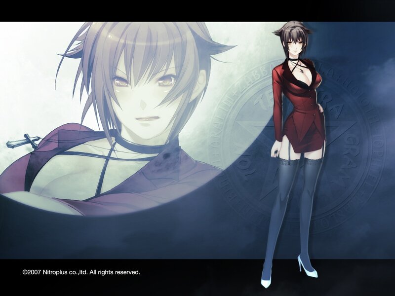 Anime character in red dress