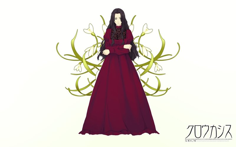 Anime character in red dress
