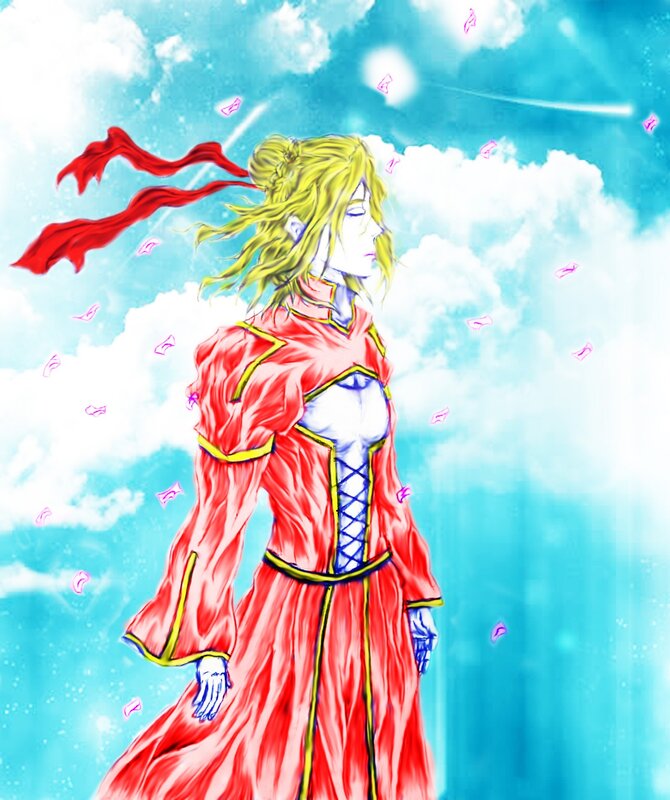 anime character in red dress