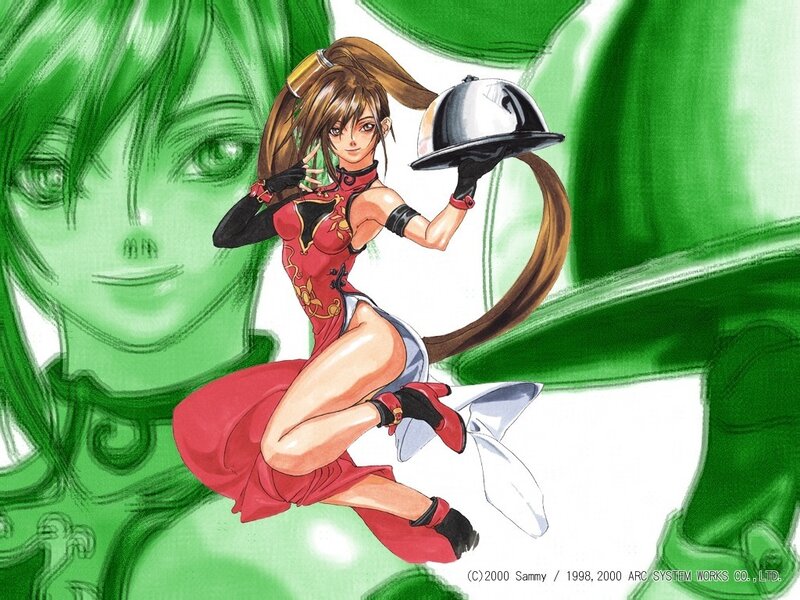 Anime character in red dress