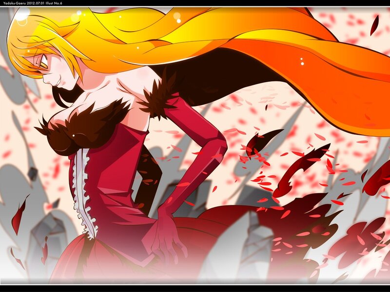 Anime character in red dress