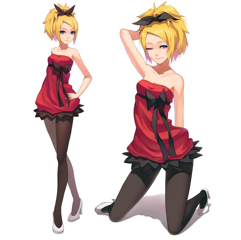 anime character in red dress