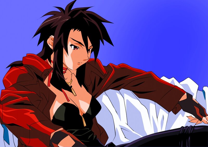 Anime Character in Red Jacket — Blue
