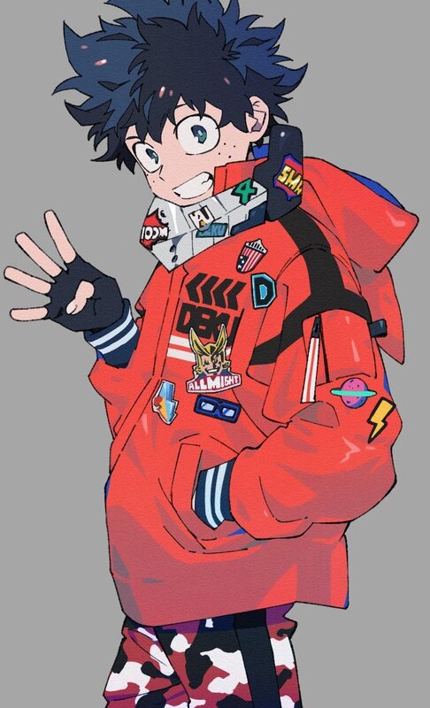 Anime Character in Red Jacket — Playful