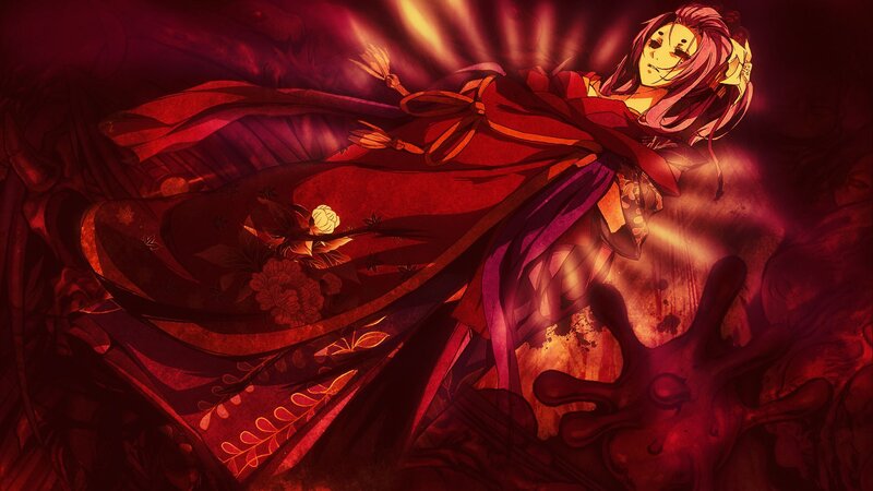 Anime Character in Red Kimono — Dramatic, Digital Art, Red Kimono