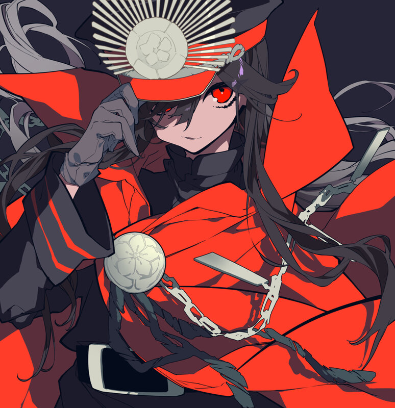 Anime Character in Red Outfit — Dramatic, Night