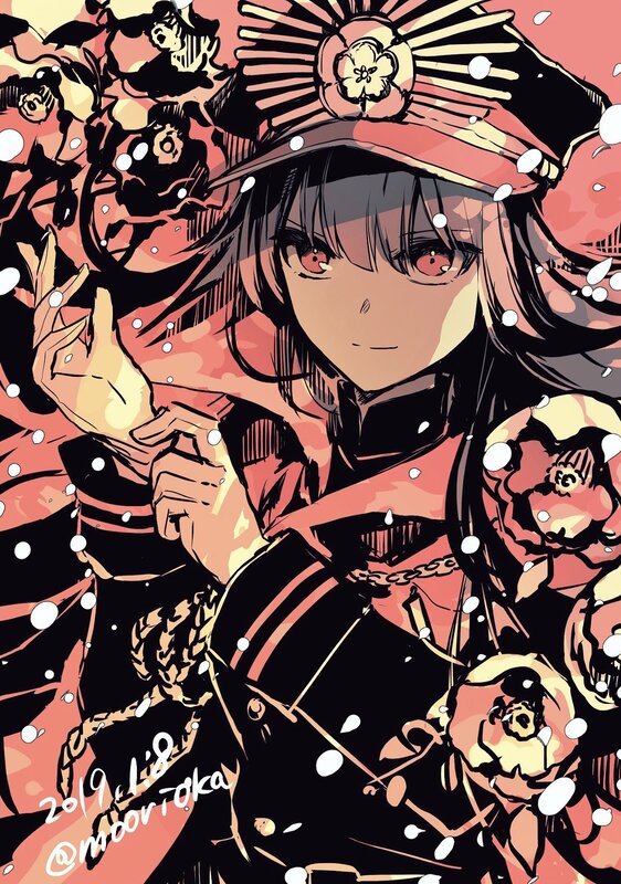 Anime Character in Red Outfit — Dramatic, Winter
