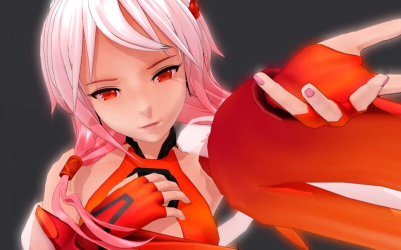 Anime Character in Red Outfit — Intense