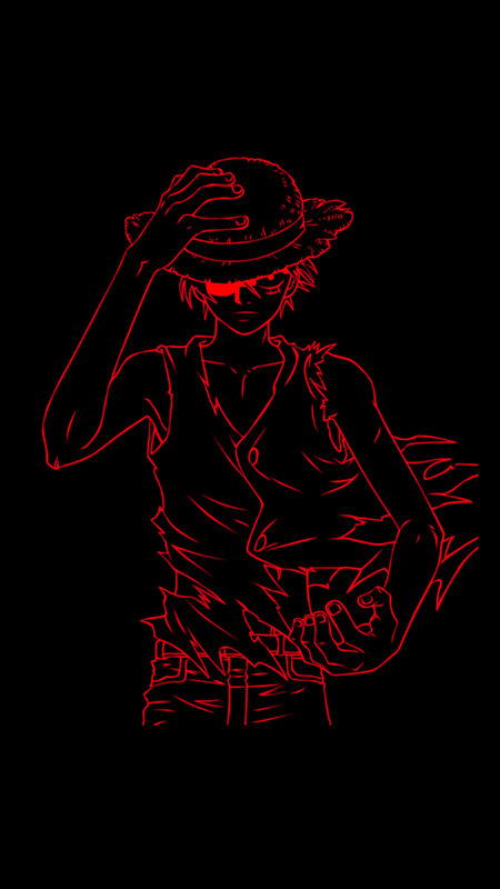 Anime Character in Red Outline