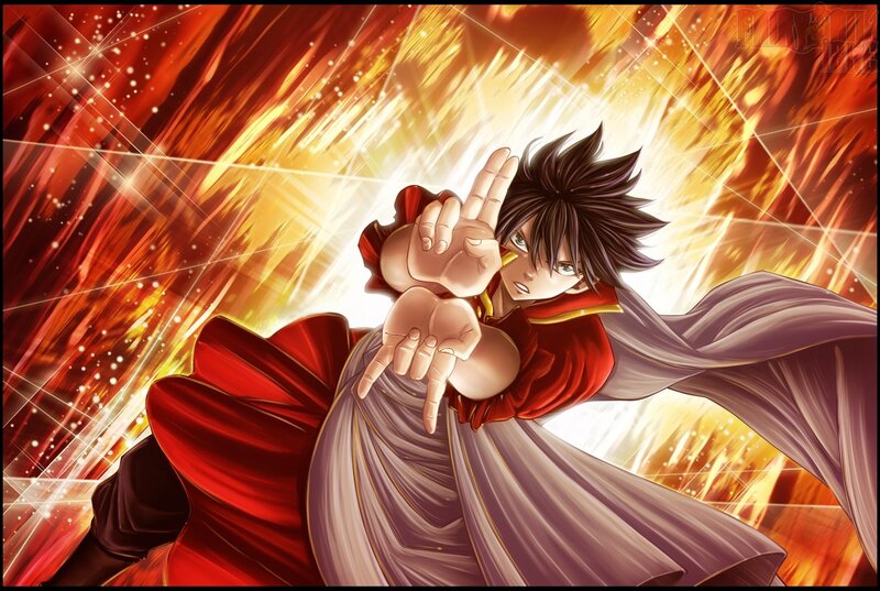 Anime Character in Red Robe — Dramatic, Manga