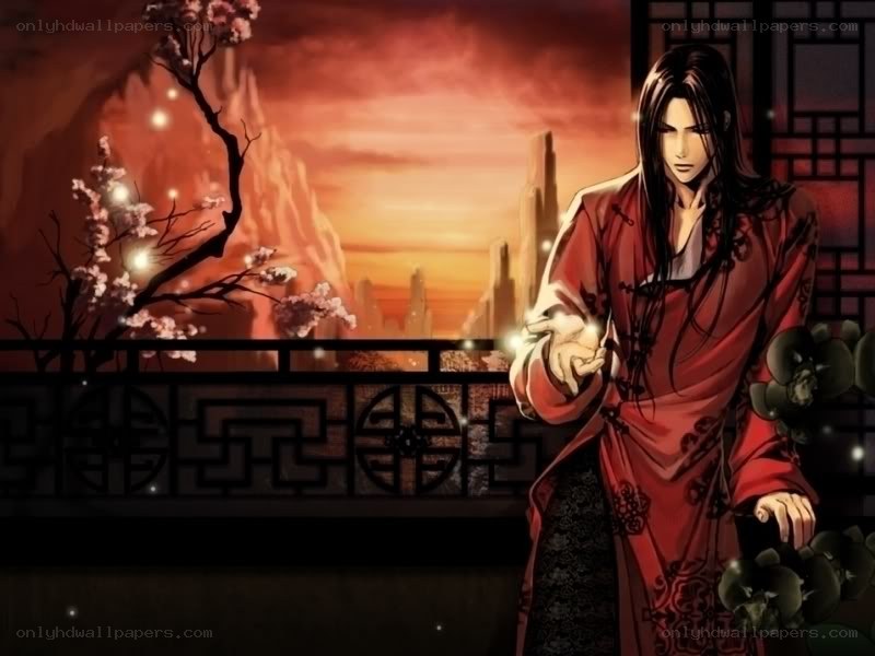 Anime character in red robe