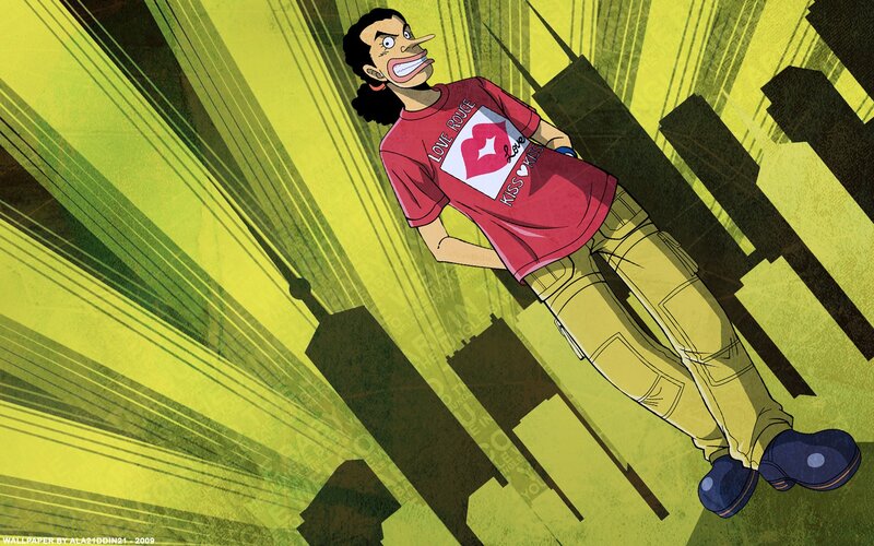 Anime Character in Red Shirt — Yellow