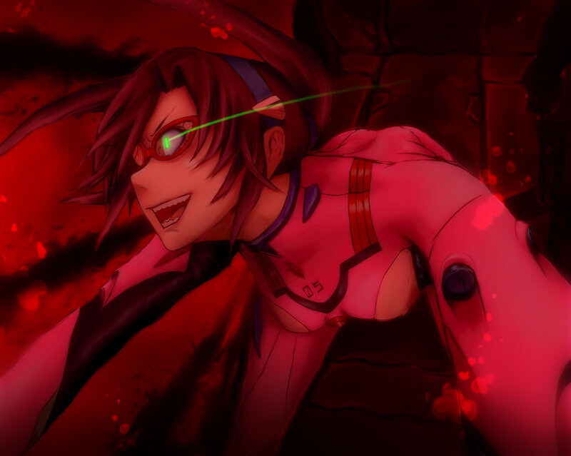 anime character in red suit