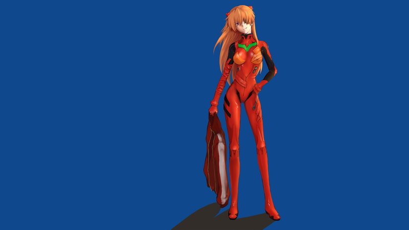 Anime Character in Red Suit — Blue