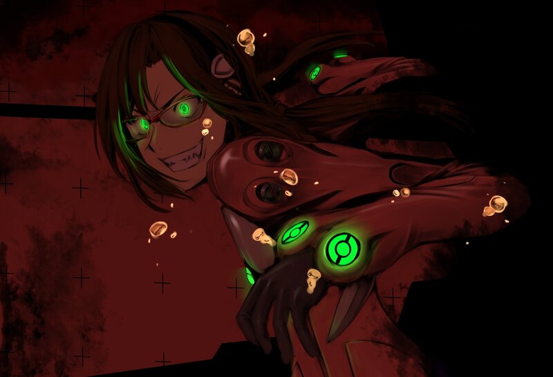 Anime Character in Red Suit — Dramatic, Intense