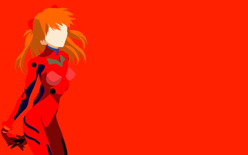 Anime Character in Red Suit — Dramatic, Minimalist