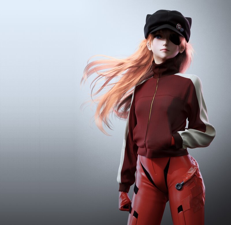 Anime Character in Red Suit — Serious