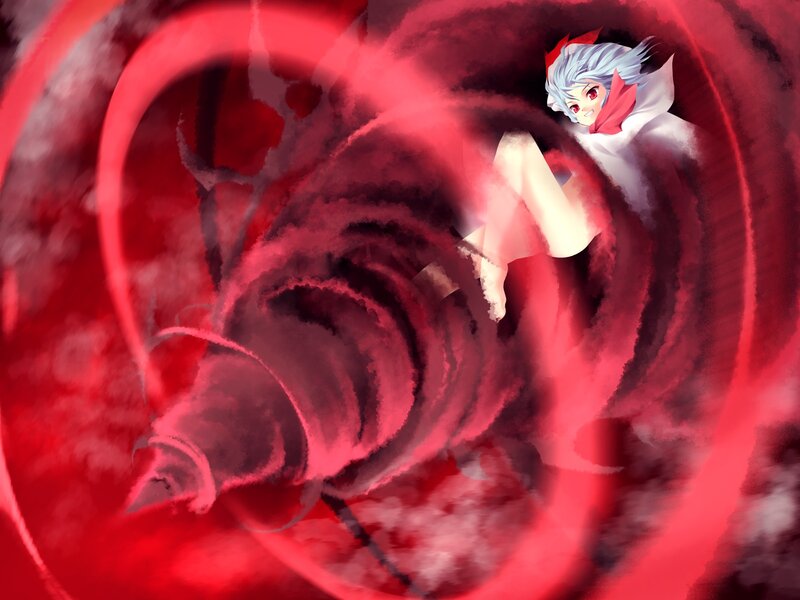 Anime Character in Red Vortex — Dramatic