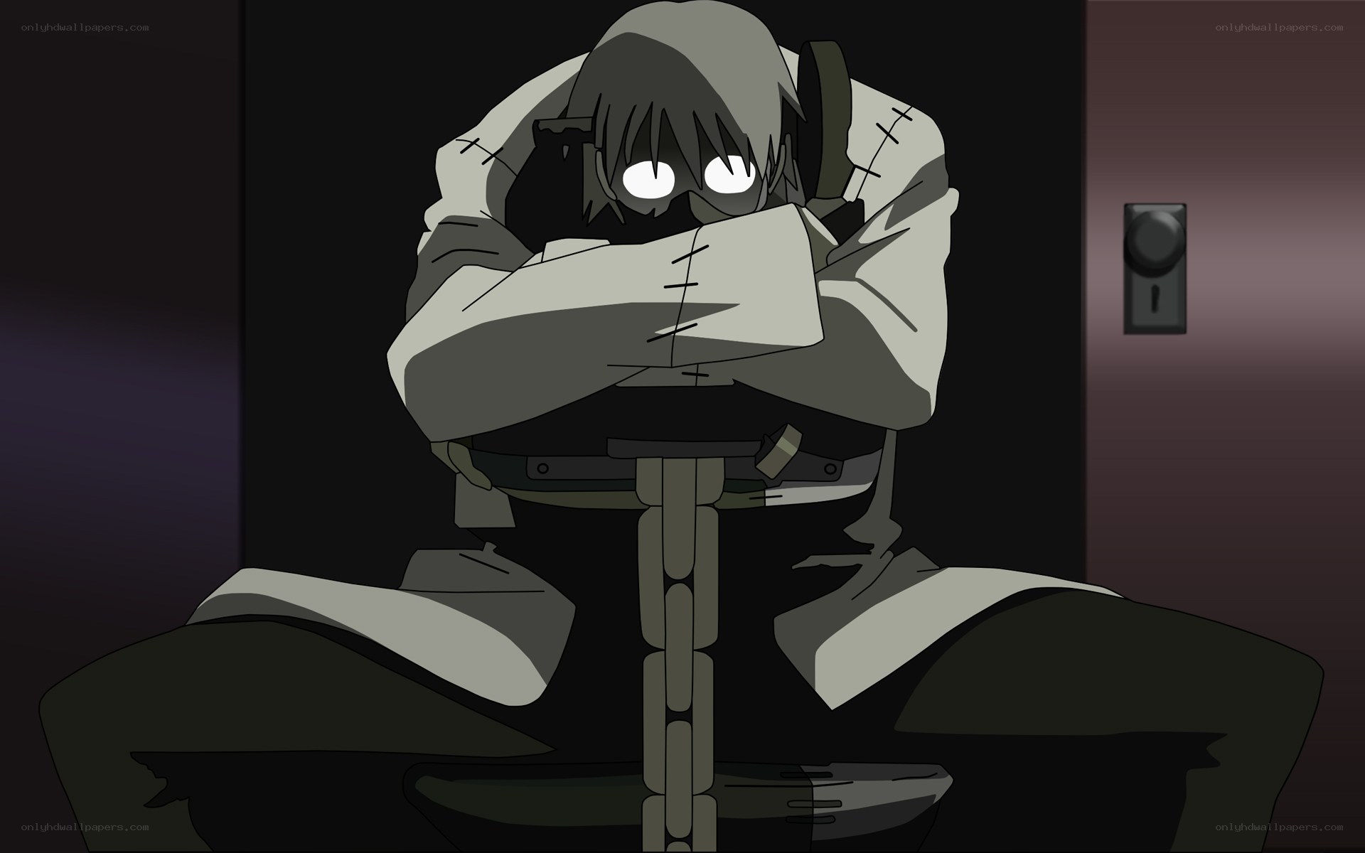 Anime character in restraint