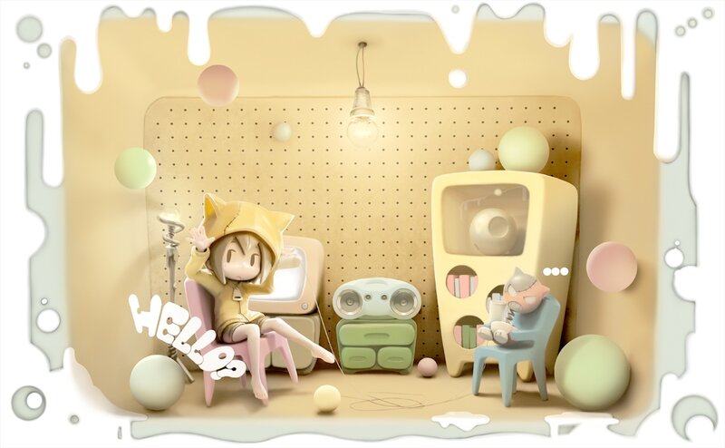 Anime Character in Room — Yellow