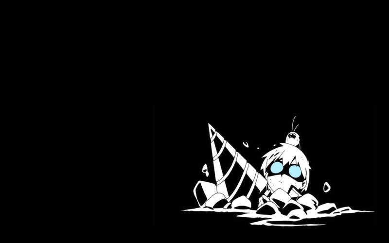 Anime Character in Rubble — Black