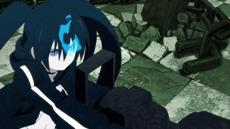 anime character in ruined room