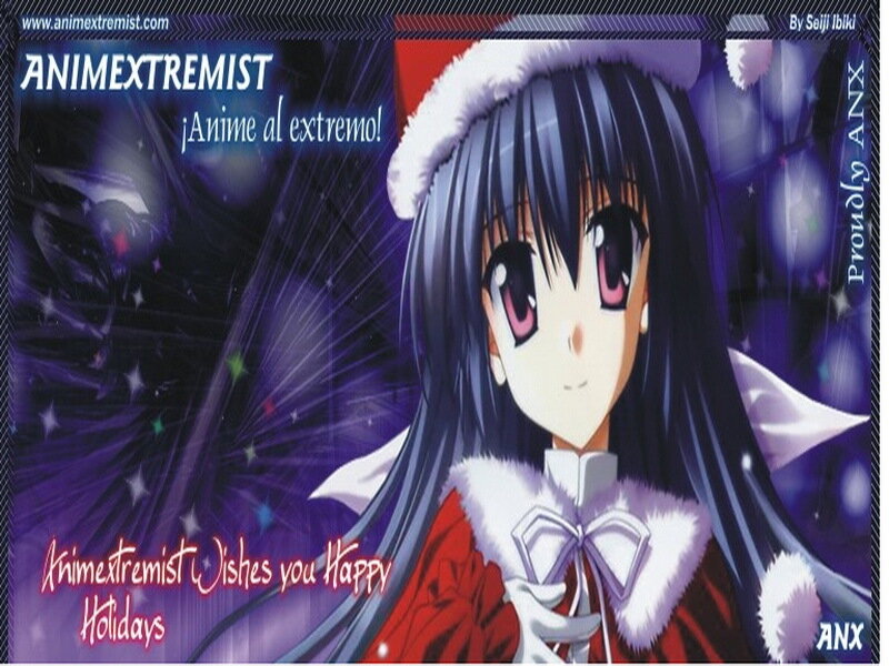 Anime character in Santa outfit