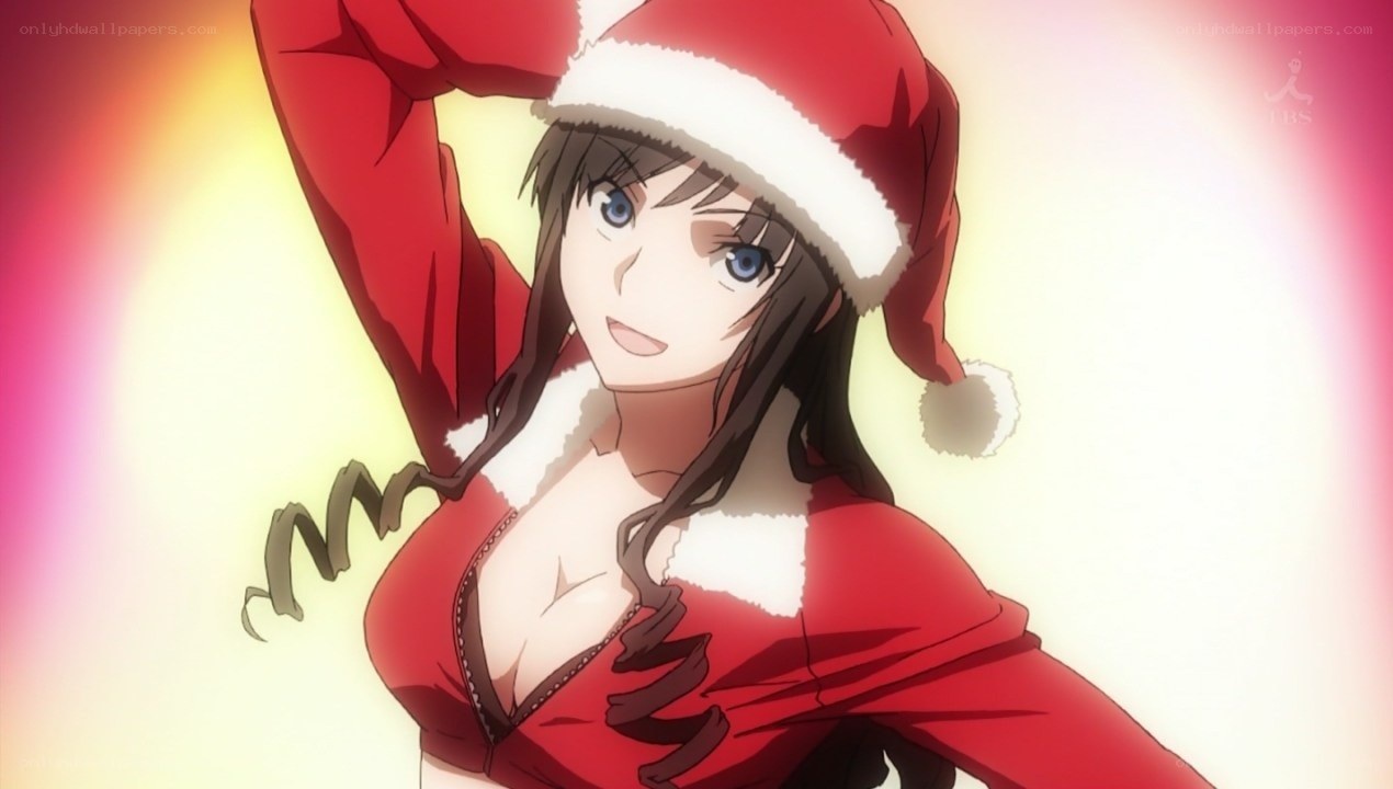 anime character in santa outfit