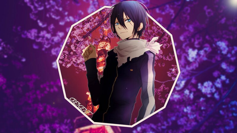 Anime Character in Scarf — Purple