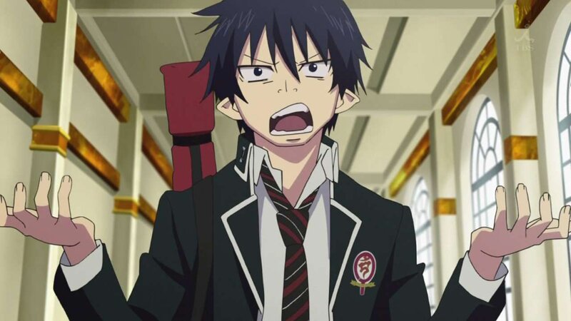 Anime Character in School Uniform — Black, Dramatic