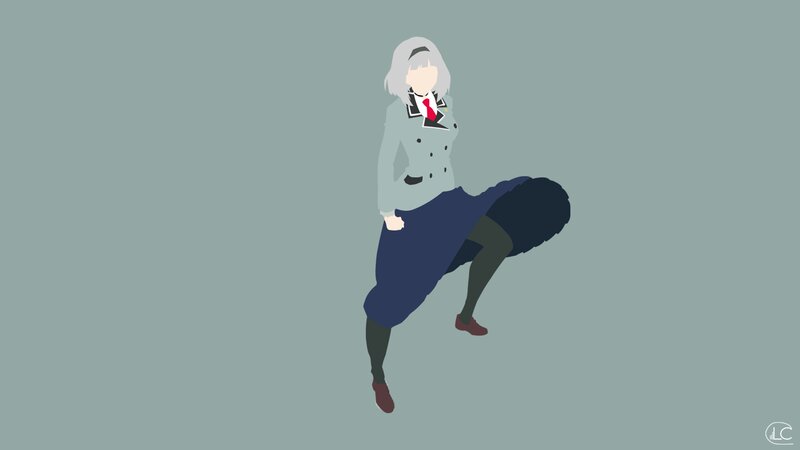 Anime Character in School Uniform — Gray