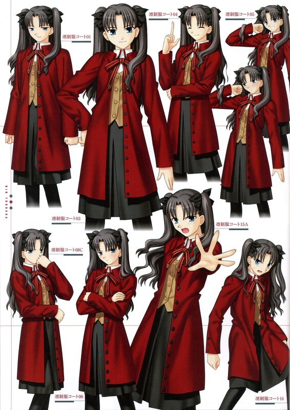 Anime Character in School Uniform — Red, Neutral