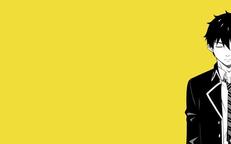 Anime Character in School Uniform — Yellow