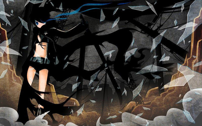 anime character in shattered environment