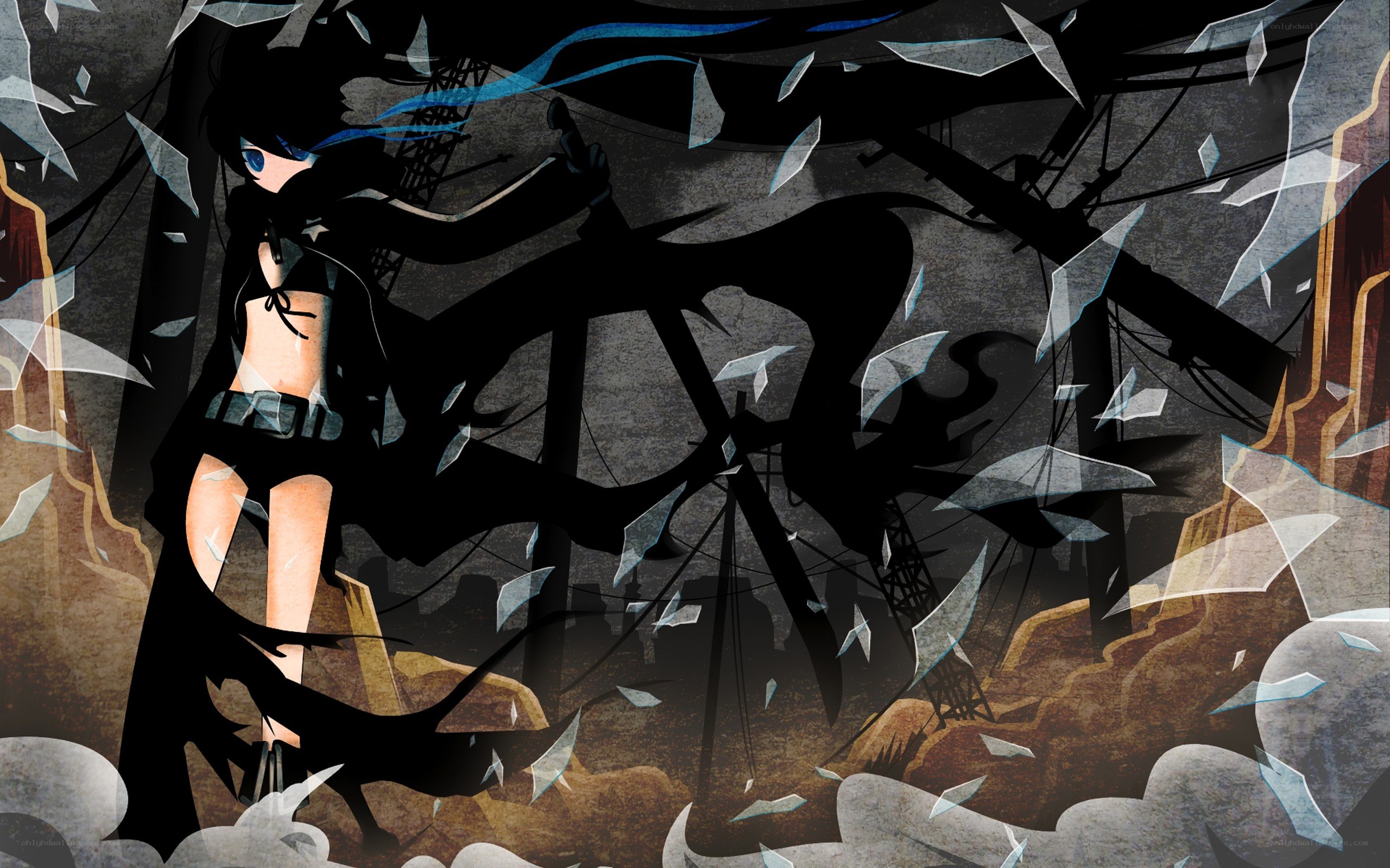 anime character in shattered environment