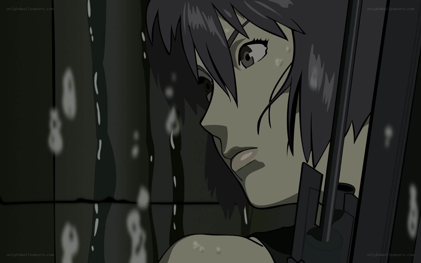 anime character in shower