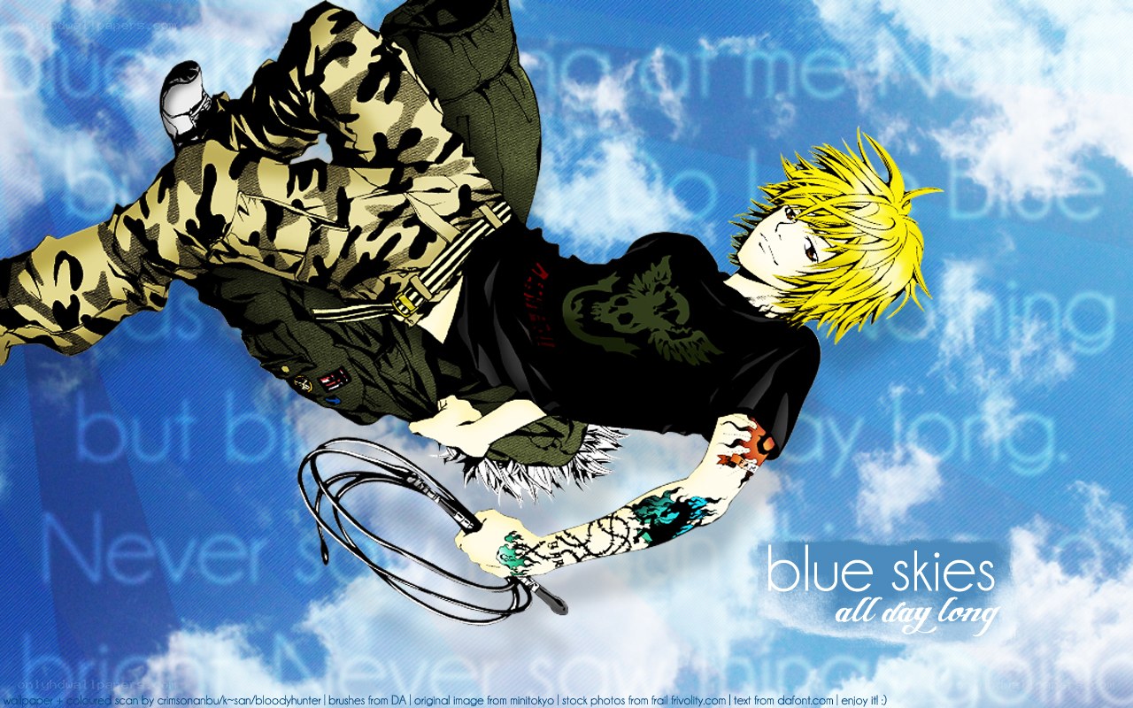 anime character in sky