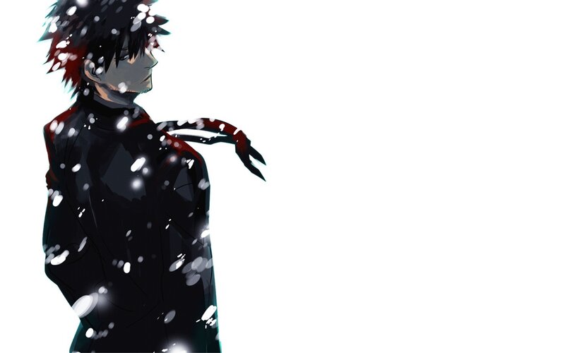 anime character in snow