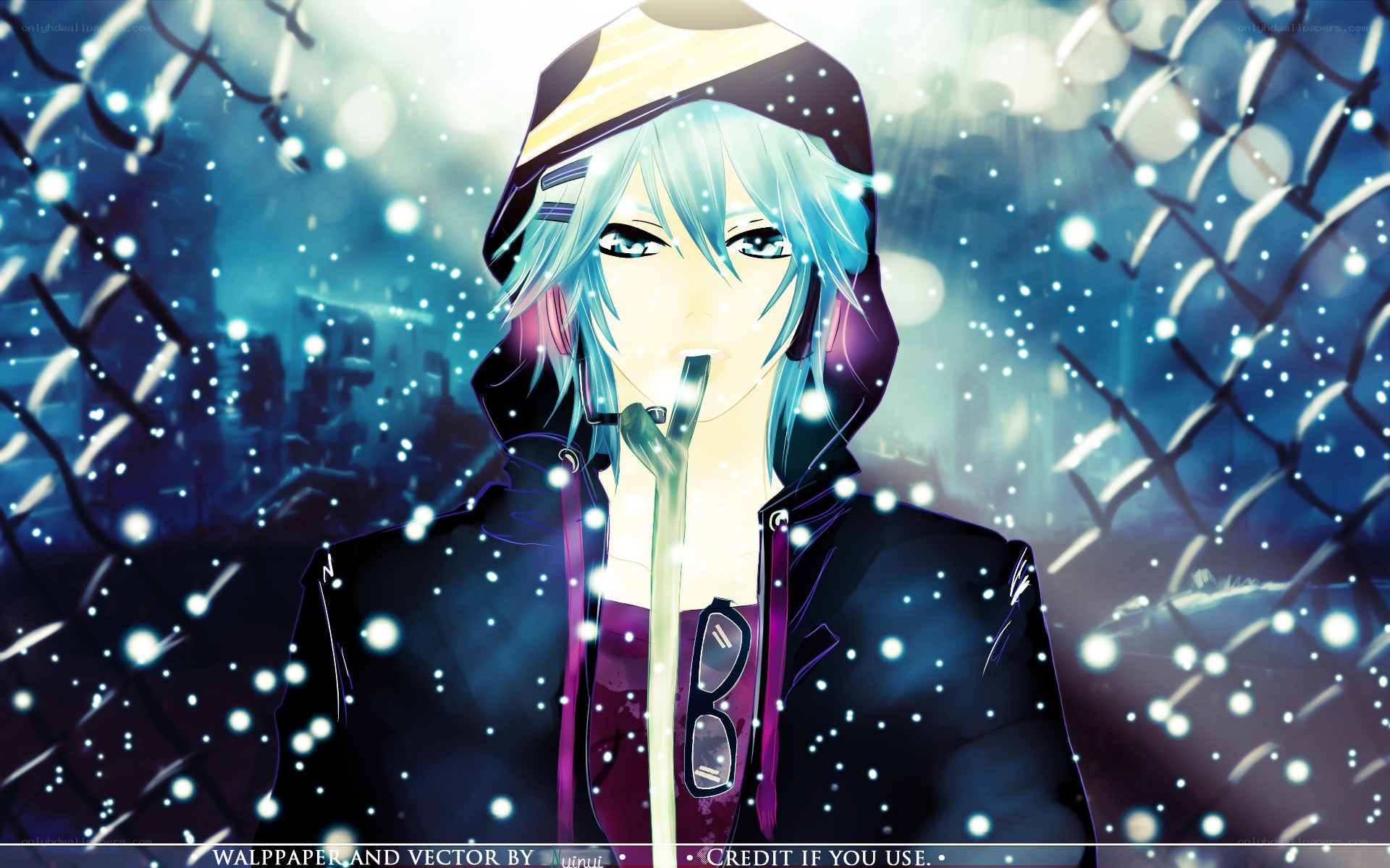 anime character in snow